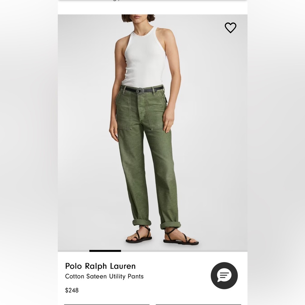 Polo Ralph Lauren green military inspired cotton pants